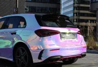 Holographic Chrome Rainbow White Car Vinyl Wrap (Non-Stretchable) review 3