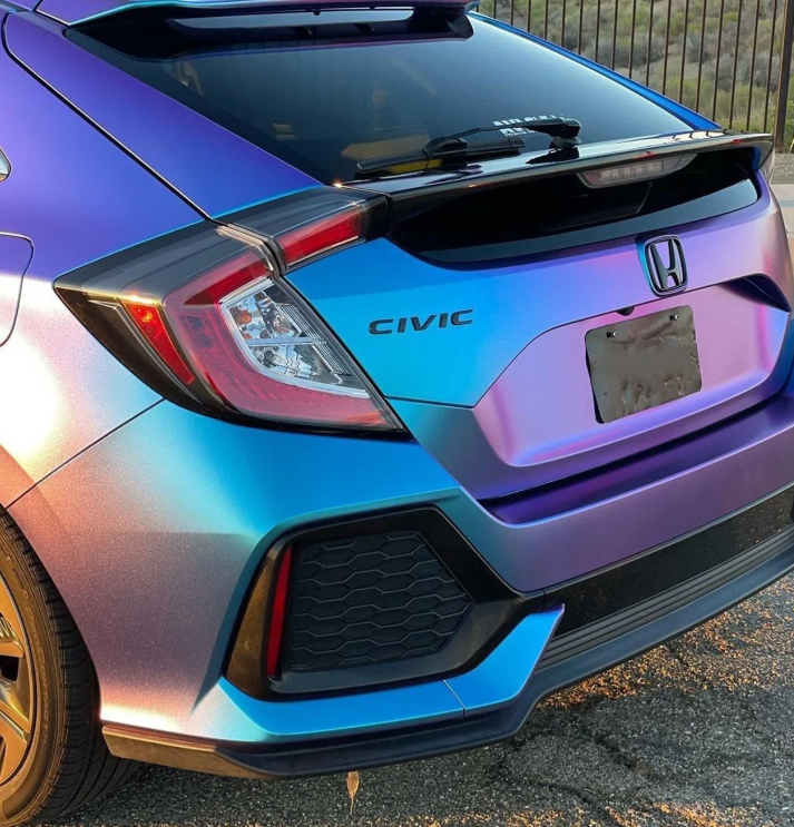 Matte Diamond Purple Blue Car Vinyl Wrap review Enzo 01