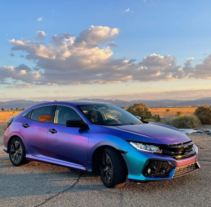 Matte Diamond Purple Blue Car Vinyl Wrap review Enzo 04