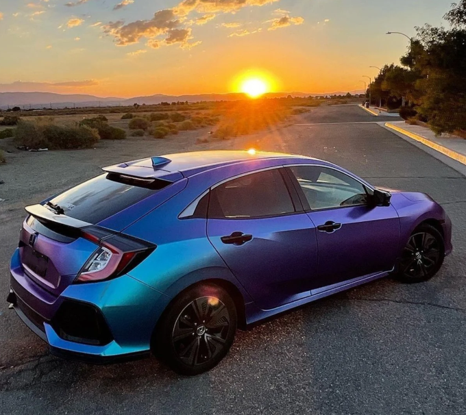 Matte Diamond Purple Blue Car Vinyl Wrap review Enzo 05