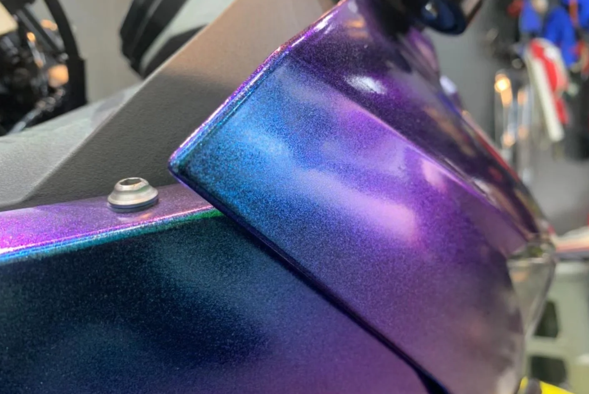 Matte Diamond Purple Blue Car Vinyl Wrap review Mathew Mehnert 03