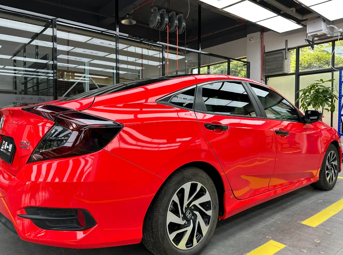 Super Gloss Ferrari Red Car Vinyl Wrap review 0