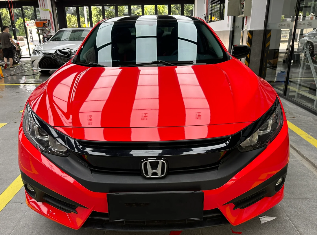 Super Gloss Ferrari Red Car Vinyl Wrap review 2