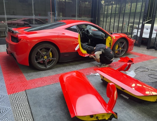 Super Gloss Ferrari Red Car Vinyl Wrap review 