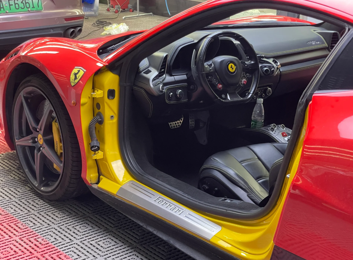 Super Gloss Ferrari Red Car Vinyl Wrap review 2