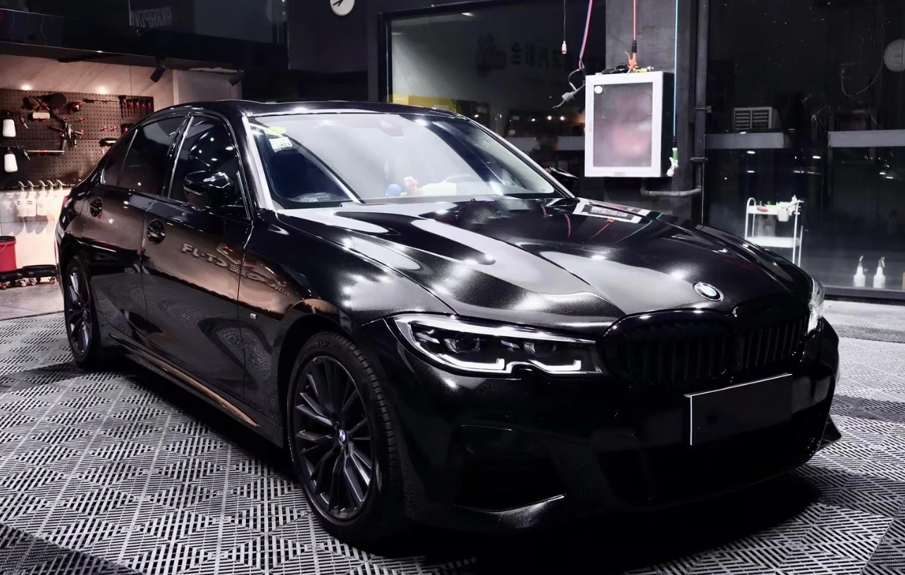 Gloss Metallic Black Car Vinyl Wrap review 0