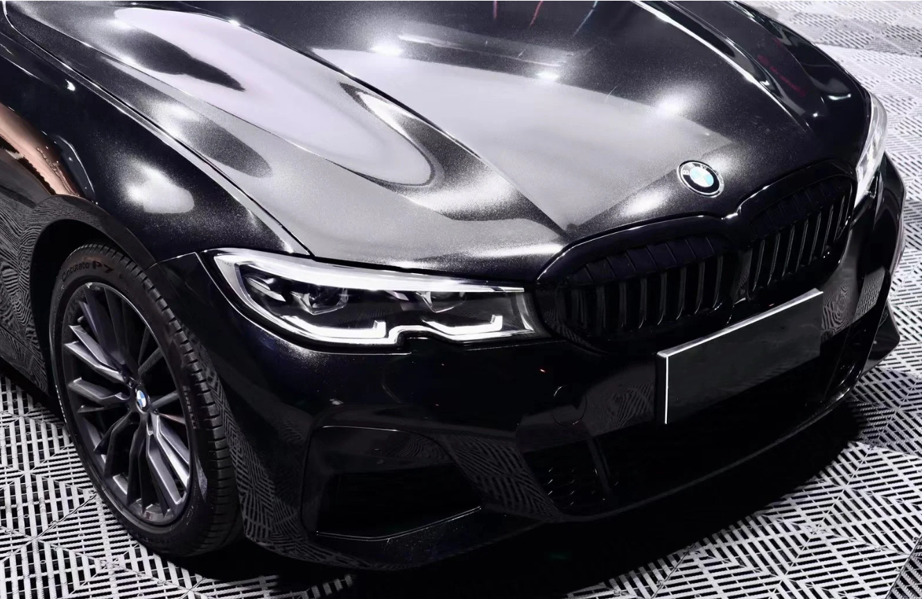 Gloss Metallic Black Car Vinyl Wrap review 2