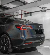 Glossy Laser Black Car Vinyl Wrap review 2