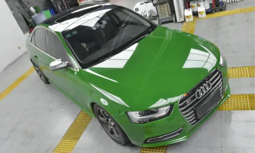 High Gloss Vintage Racing Green Car Vinyl Wrap review 