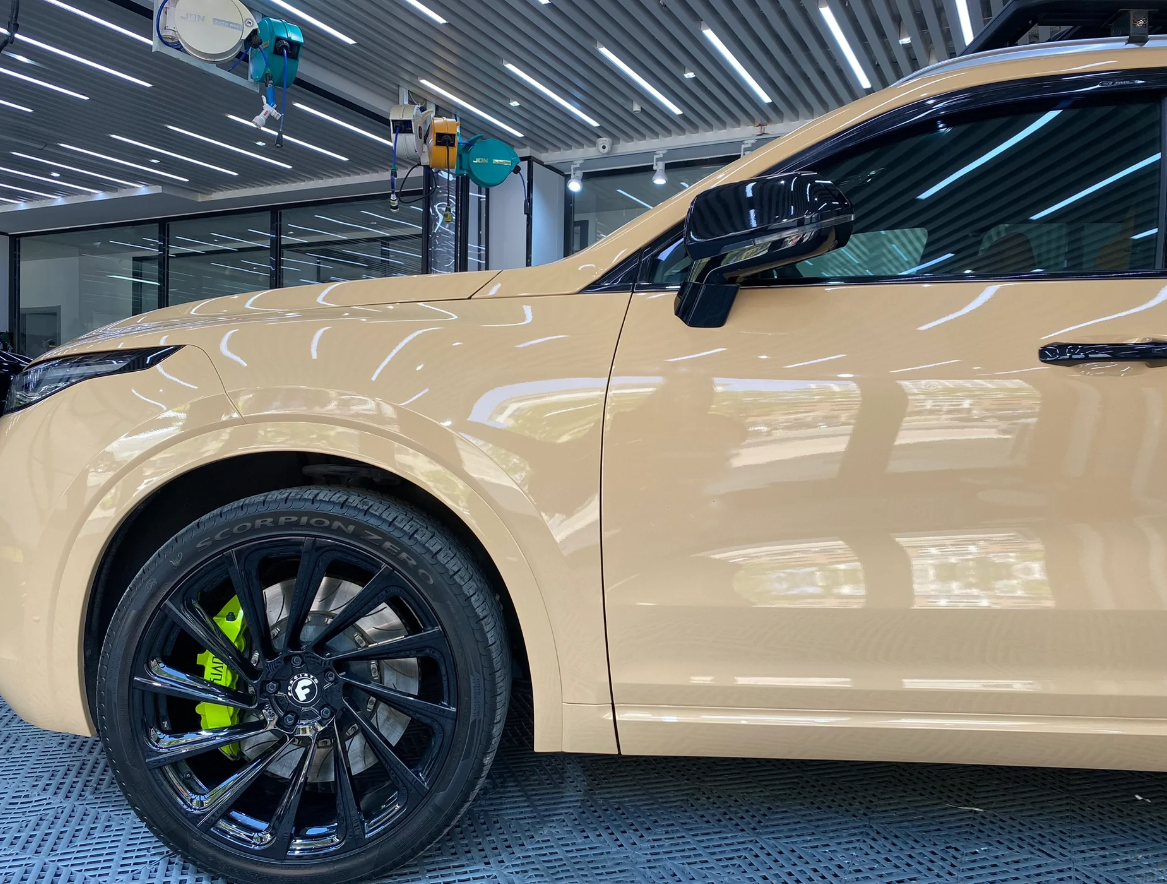 Super Gloss Sandstorm Yellow Desert Yellow Car Vinyl Wrap review 1