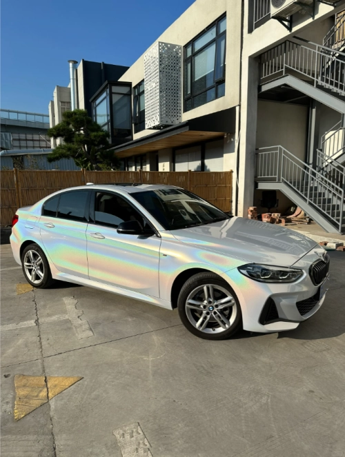 Rainbow Holographic White Car Vinyl Wrap review 