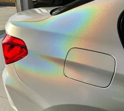 Rainbow Holographic White Car Vinyl Wrap review BG 03