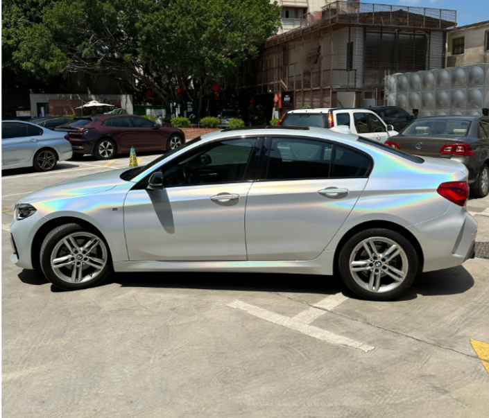 Rainbow Holographic White Car Vinyl Wrap review BG 04