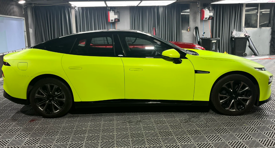 Super Matte Fluorescent Yellow Car Vinyl Wrap  review 0