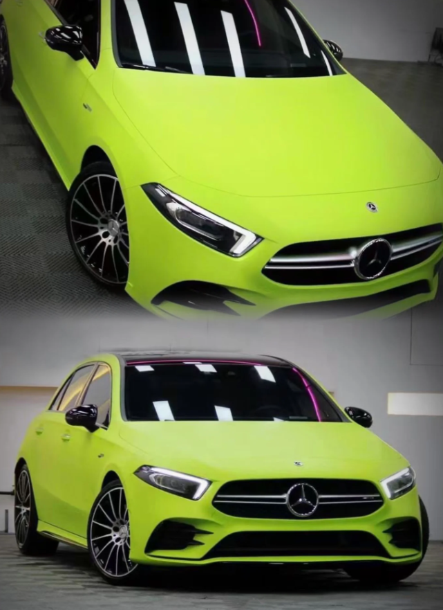 Super Matte Fluorescent Yellow Car Vinyl Wrap  review 0