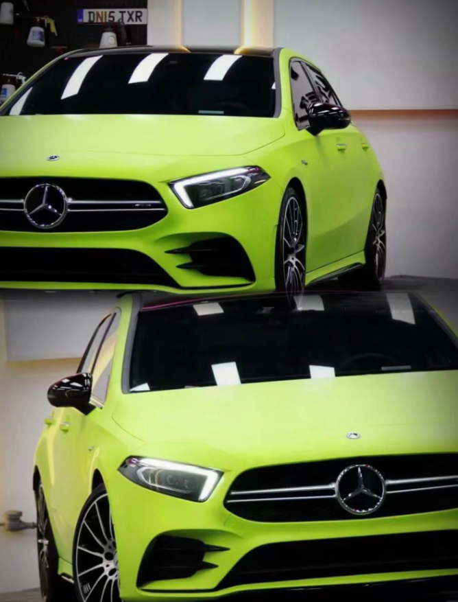 Super Matte Fluorescent Yellow Car Vinyl Wrap  review 1