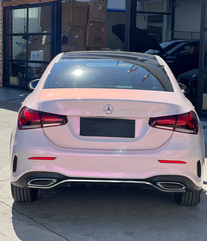 Gloss Metallic Pink to White Car Vinyl Wrap  review 1
