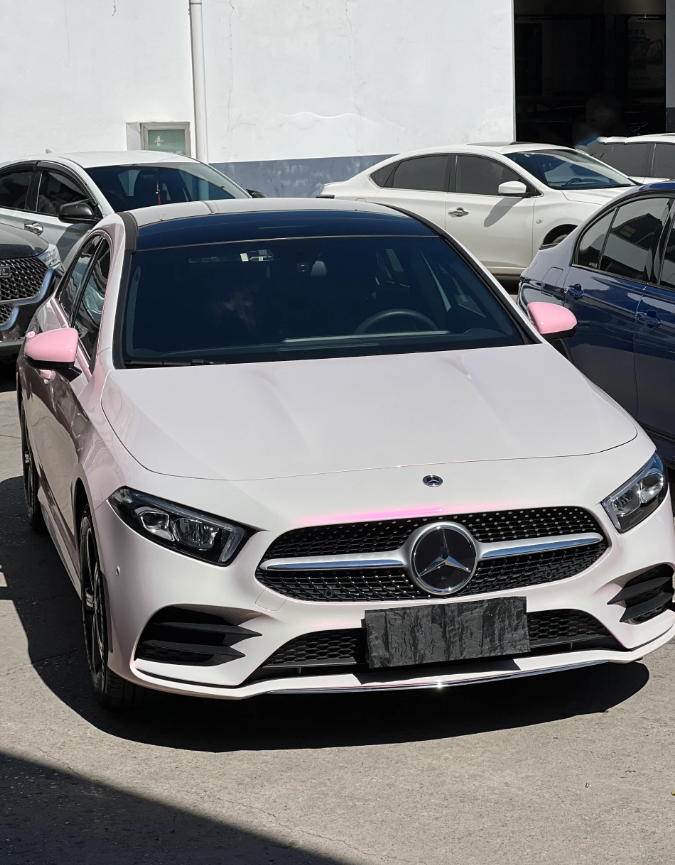 Gloss Metallic Pink to White Car Vinyl Wrap  review 2