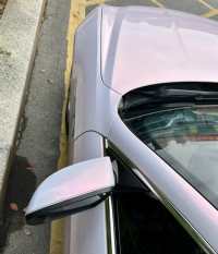  Gloss Metallic Pink to White Car Vinyl Wrap  review 1