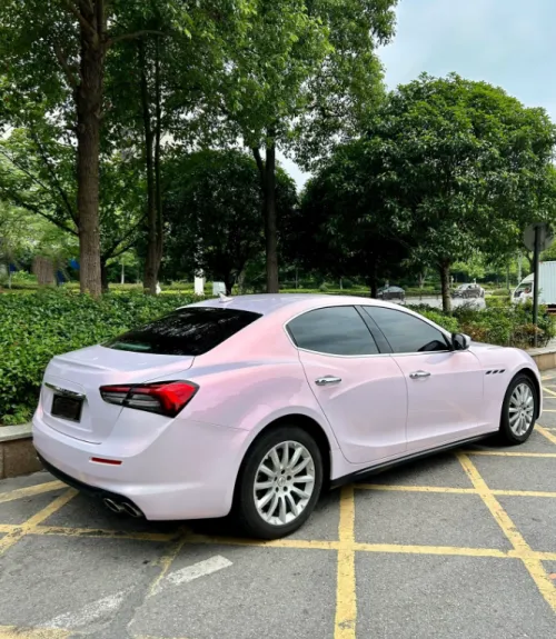  Gloss Metallic Pink to White Car Vinyl Wrap  review 
