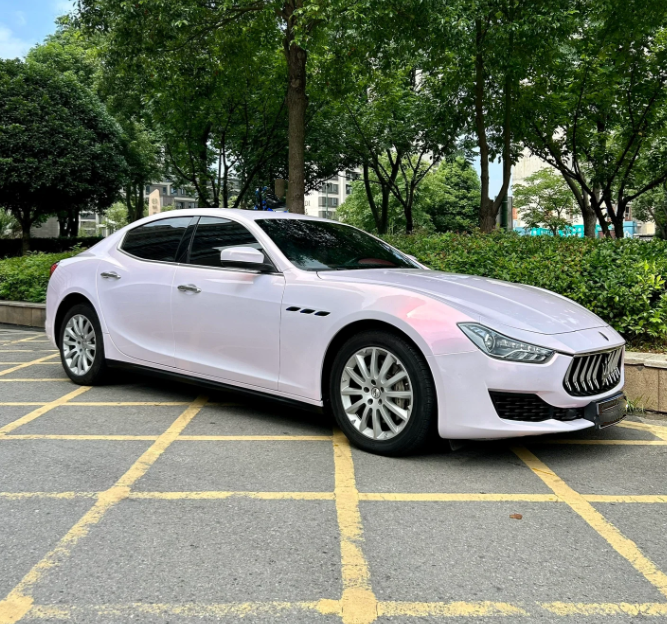 Gloss Metallic Pink to White Car Vinyl Wrap  review 4