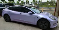 Twin-Color Silver Purple Car Vinyl Wrap  review 1