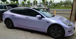 Twin-Color Silver Purple Car Vinyl Wrap  review Adriel Calverley 02