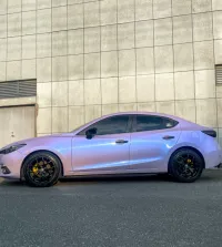 Twin-Color Silver Purple Car Vinyl Wrap  review 1