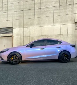 Twin-Color Silver Purple Car Vinyl Wrap  review DKNG 02