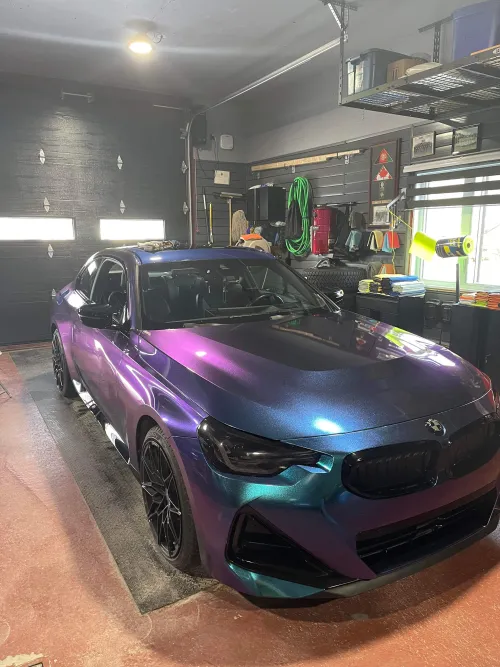 Gloss Diamond Purple Blue Car Vinyl Wrap review 