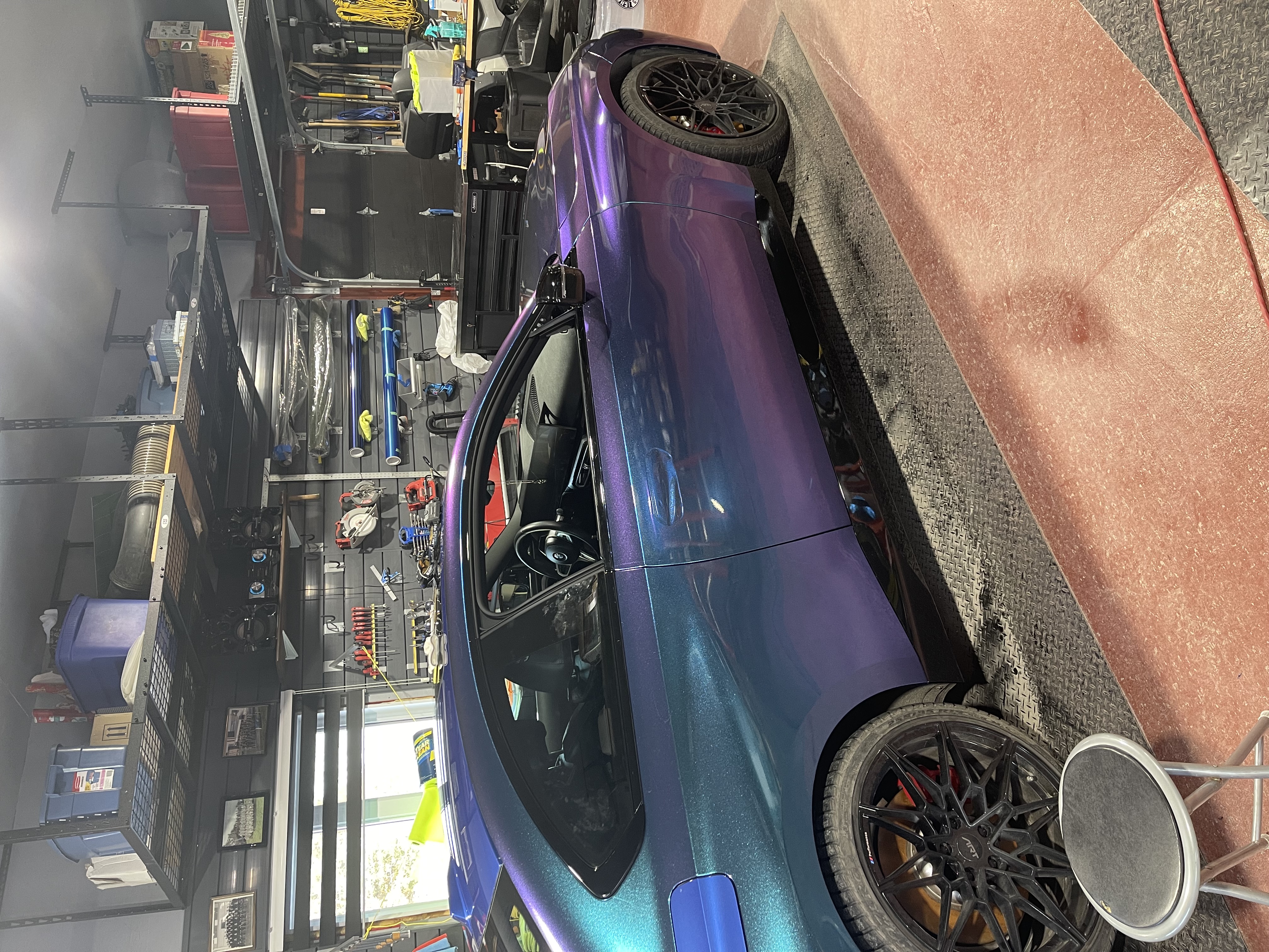 Gloss Diamond Purple Blue Car Vinyl Wrap review 1