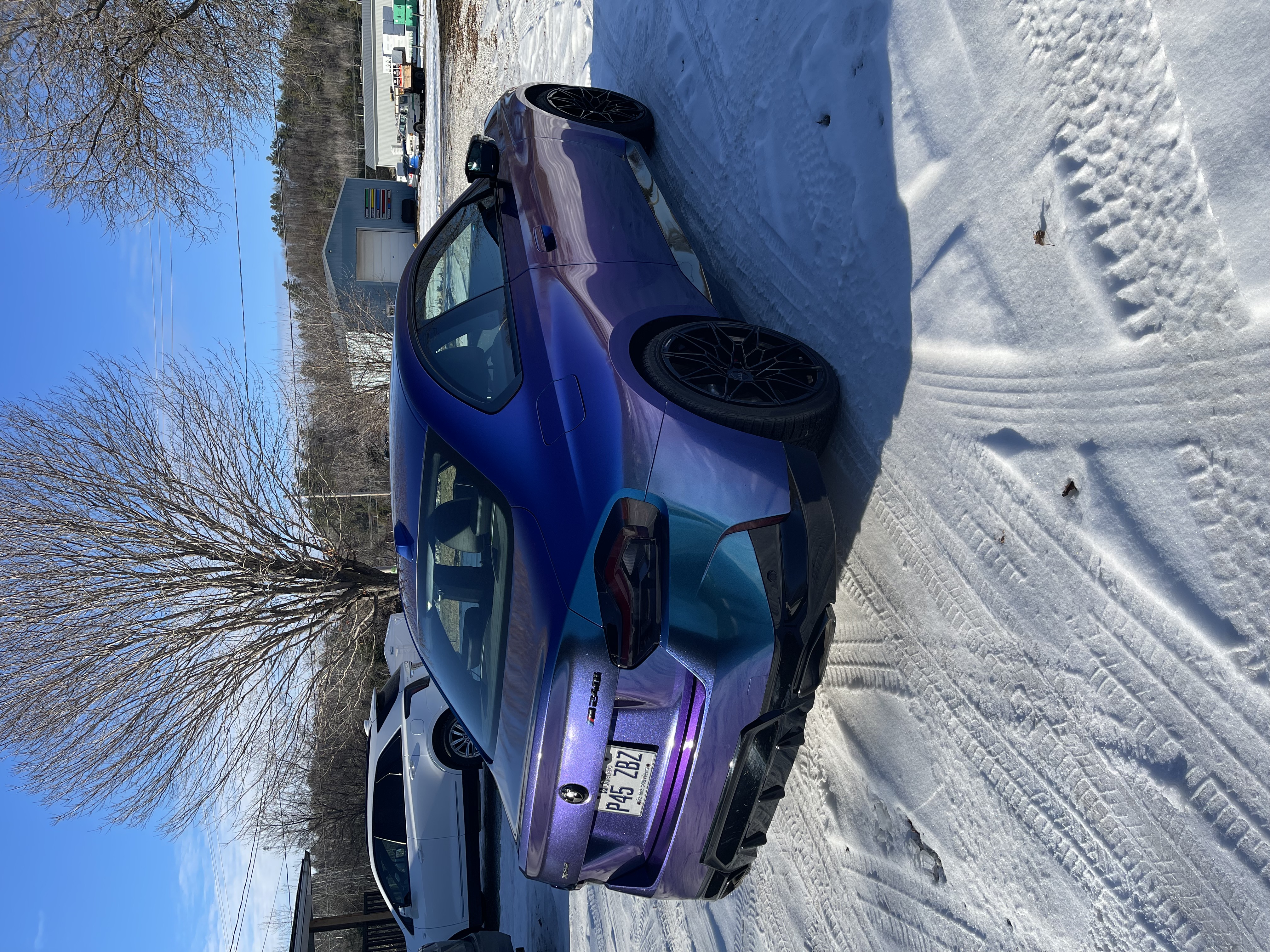 Gloss Diamond Purple Blue Car Vinyl Wrap review 3