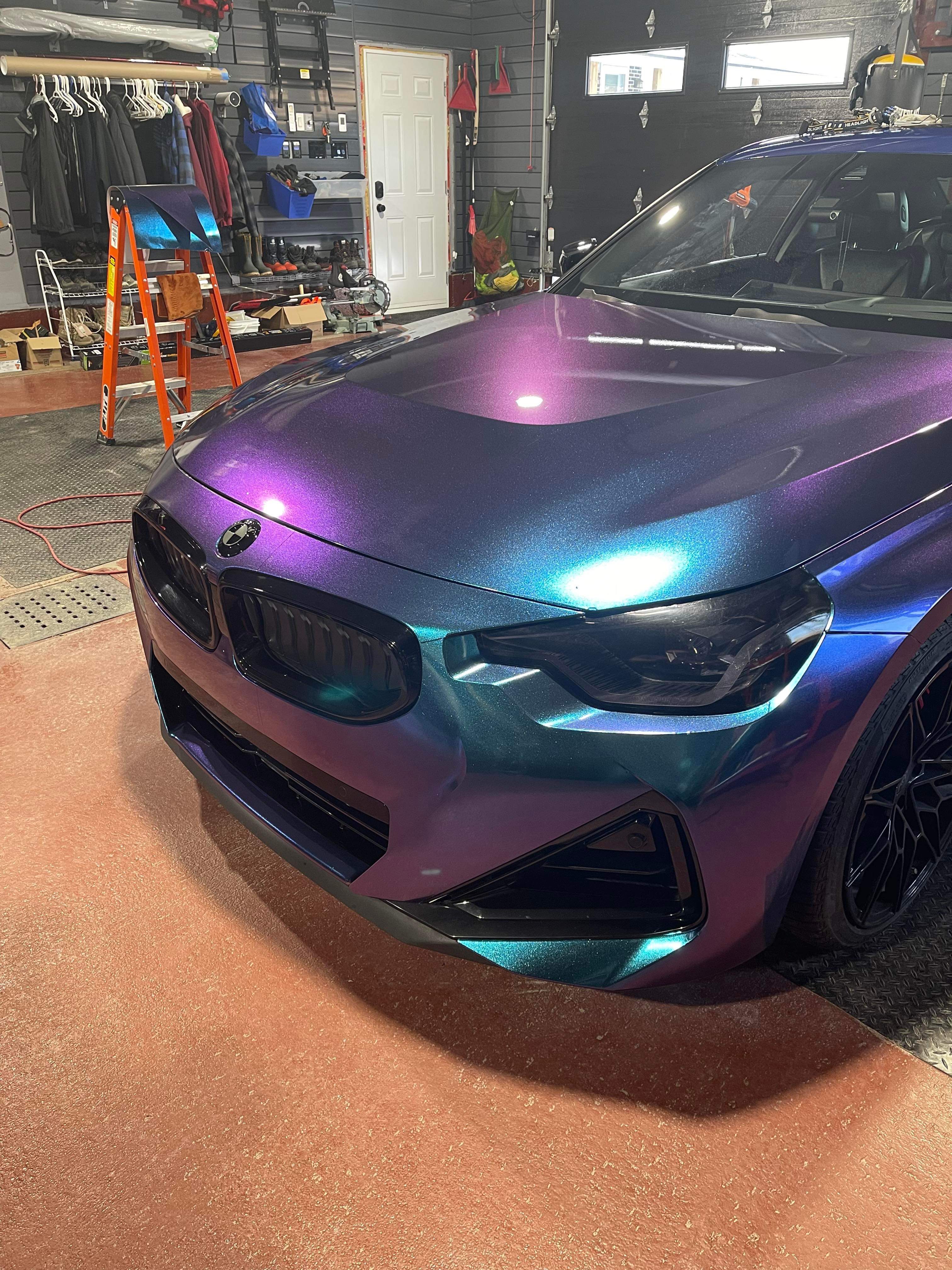 Gloss Diamond Purple Blue Car Vinyl Wrap review 5