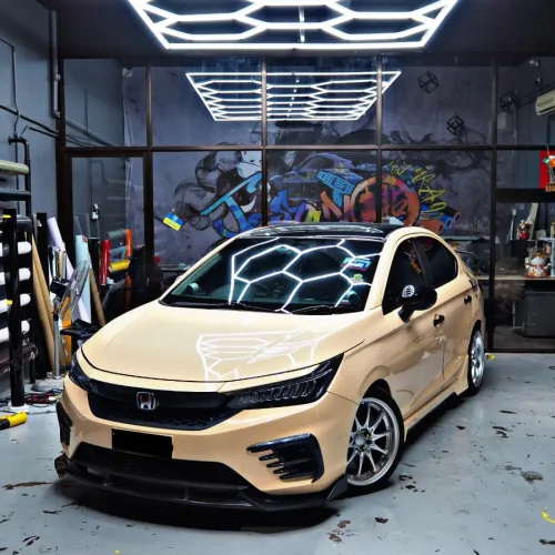  Super Gloss Sandstorm Yellow Desert Yellow Car Vinyl Wrap review 