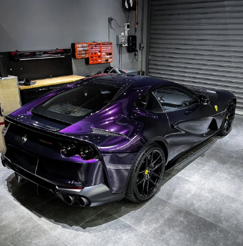 PET Gloss Metallic Midnight Purple Car Vinyl Wrap review 