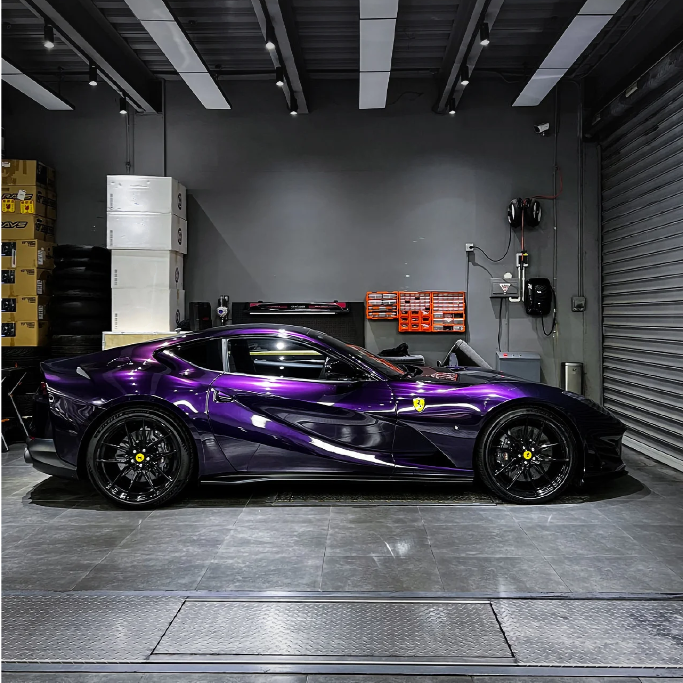 PET Gloss Metallic Midnight Purple Car Vinyl Wrap review 1