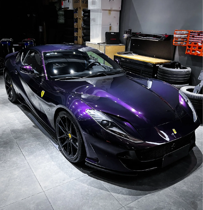 PET Gloss Metallic Midnight Purple Car Vinyl Wrap review 2