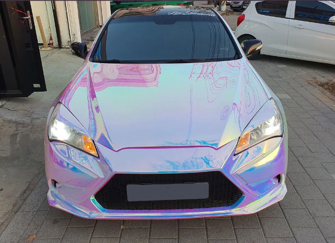 Holographic Chrome Rainbow White Car Vinyl Wrap (Non-Stretchable) review Warren Lawley 02