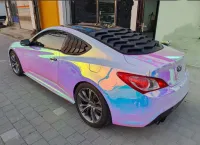 Holographic Chrome Rainbow White Car Vinyl Wrap (Non-Stretchable) review 2