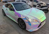 Holographic Chrome Rainbow White Car Vinyl Wrap (Non-Stretchable) review 3