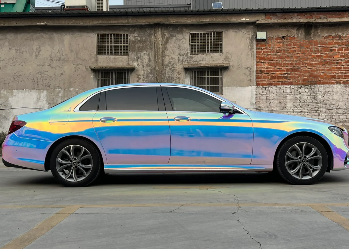 Holographic Chrome Rainbow White Car Vinyl Wrap (Non-Stretchable) review Rhonda Powell 04