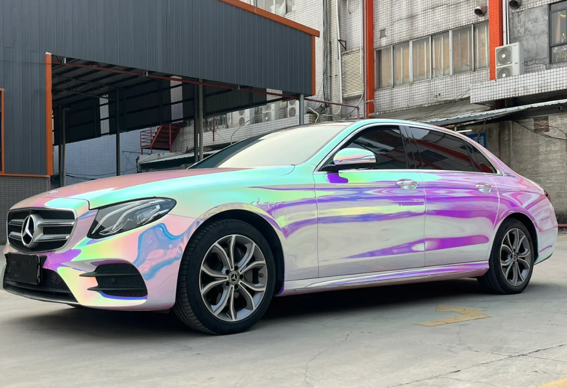 Holographic Chrome Rainbow White Car Vinyl Wrap (Non-Stretchable) review Rhonda Powell 02