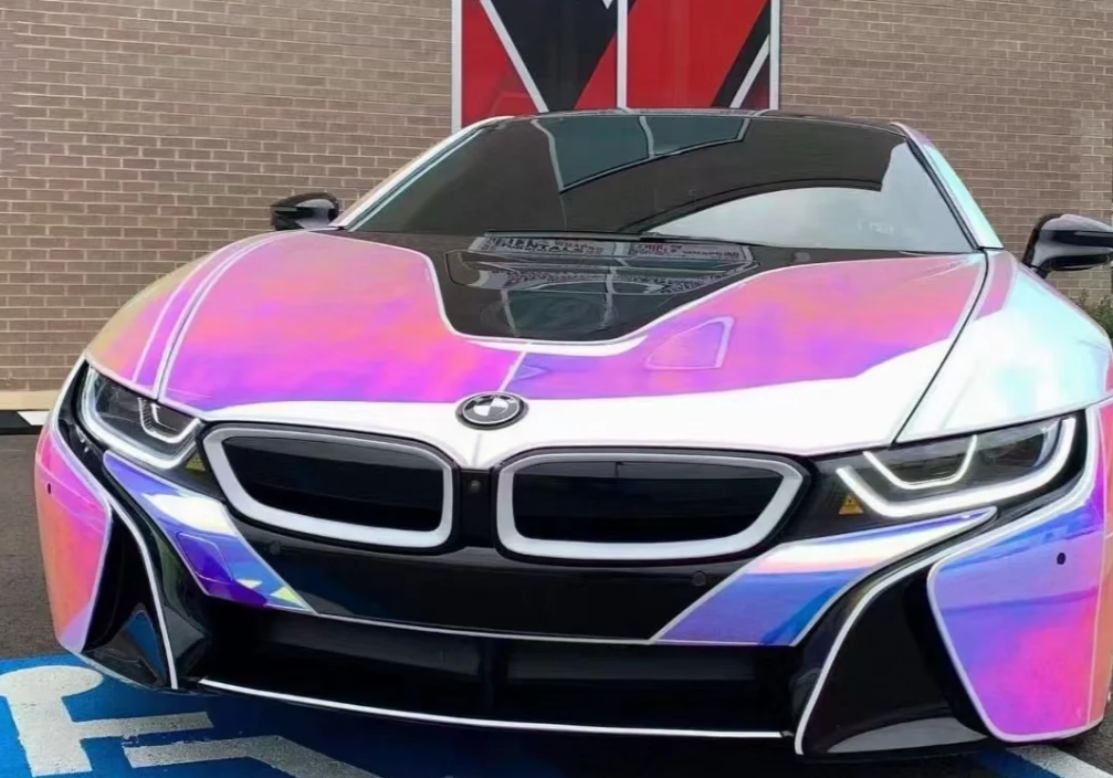 Holographic Chrome Rainbow White Car Vinyl Wrap (Non-Stretchable) review Bryon 03