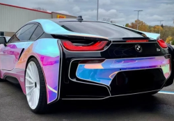 Holographic Chrome Rainbow White Car Vinyl Wrap (Non-Stretchable) review Bryon 01
