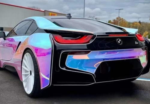 Holographic Chrome Rainbow White Car Vinyl Wrap (Non-Stretchable) review 
