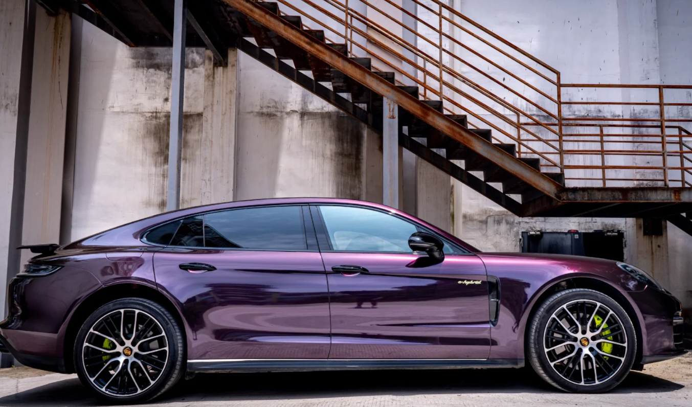 PET Gloss Metallic Midnight Purple Car Vinyl Wrap review 1