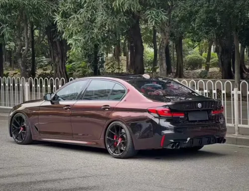PET Gloss Shifting Red to Black Car Vinyl Wrap review 