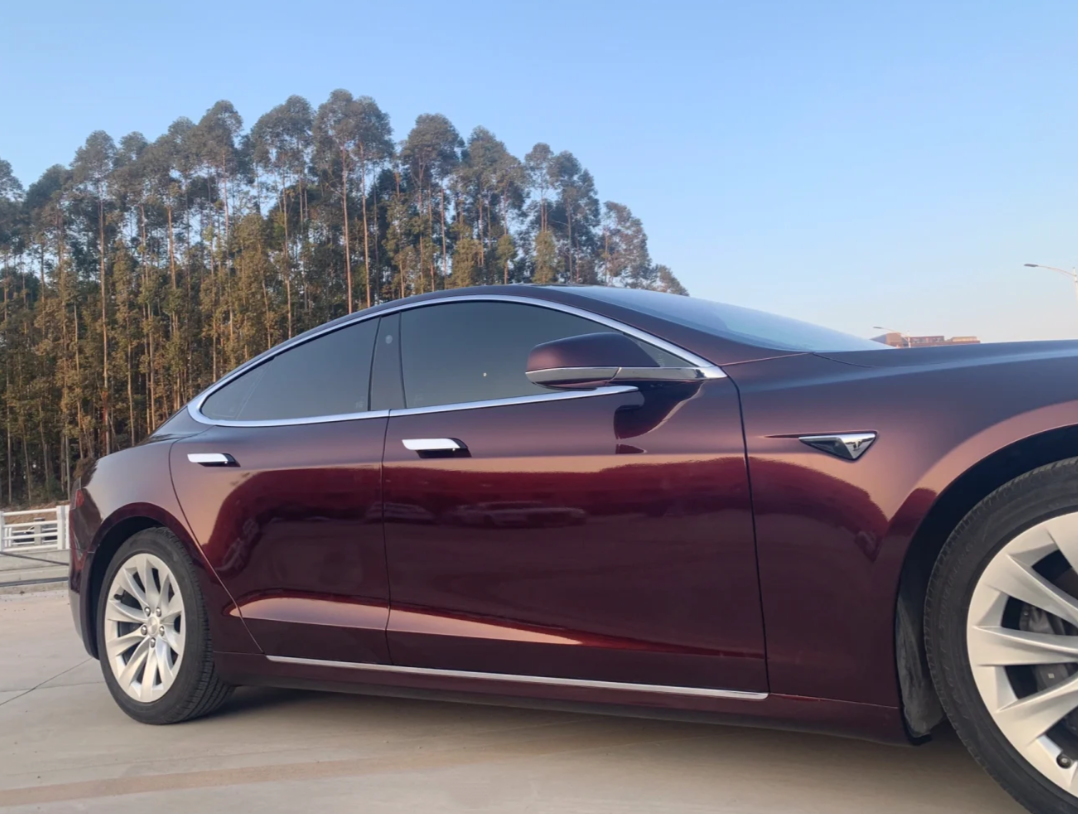 Gloss Metallic Black Rose Car Vinyl Wrap review 3