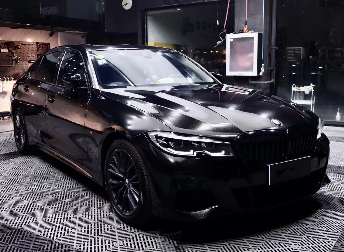 Gloss Metallic Black Car Vinyl Wrap review 2