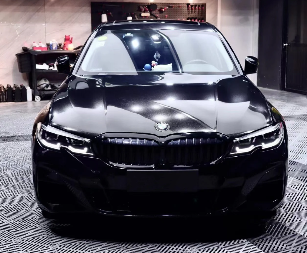 Gloss Metallic Black Car Vinyl Wrap review 3